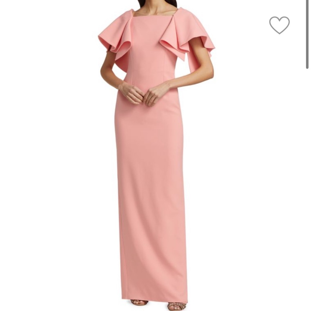 SAFIYAA Eve Stretch Crepe Draped Sleeve Column Dress 10 - Picture 1 of 16